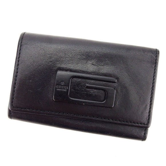 Gucci Accessories - Gucci Key holder Key case G logos Black Silver Woman unisex Authentic Used A1648